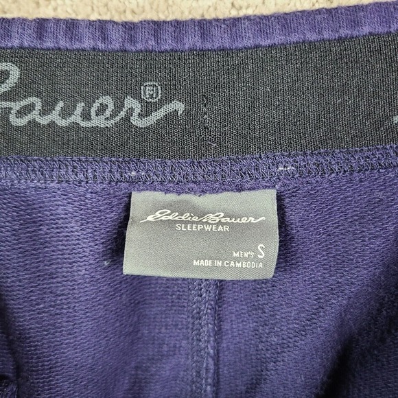 Eddie Bauer Pants Mens Small Purple Sleepwear Joggers Drawstring Cotton Blend - Picture 10 of 12